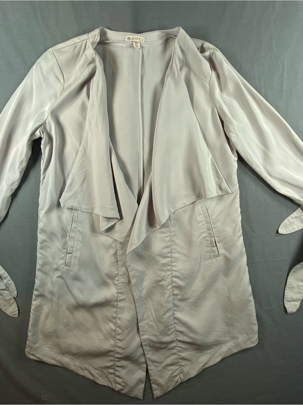 Elaine Rose Beige Draped Open Front jacket